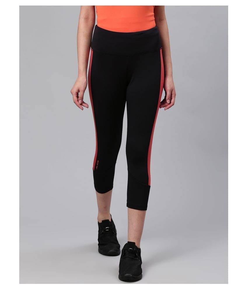     			Alcis Black Polyester Solid Tights