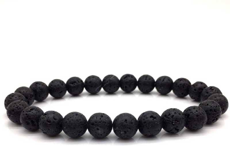 Astrodidi Black Lava Stone Bracelet For Men And Women Handmade And Stretchable Astrodidi Black Lava Stone Bracelet For Men And Women Handmade And Stretchable
