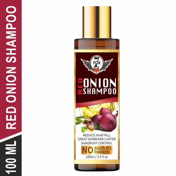 7 FOX 100% Pure & Natural Red Onion Shampoo Hair Growth & Hair Fall Control Shampoo 100 mL     			7 FOX 100% Pure & Natural Red Onion Shampoo Hair Growth & Hair Fall Control Shampoo 100 mL