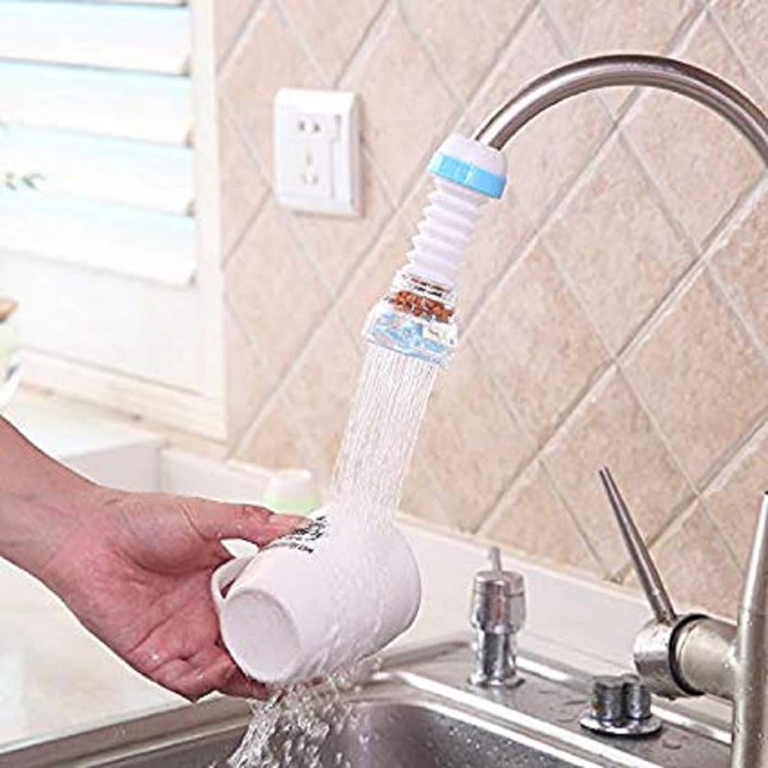 TRIPZIRA 360 Degree Water Saving Faucet Adjustable Plastic (ABS) Kitchen Sink Tap (Sink Cock)