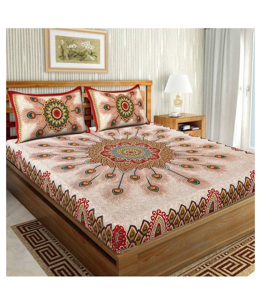     			Uniqchoice Cotton Queen Bedsheet ( Red )