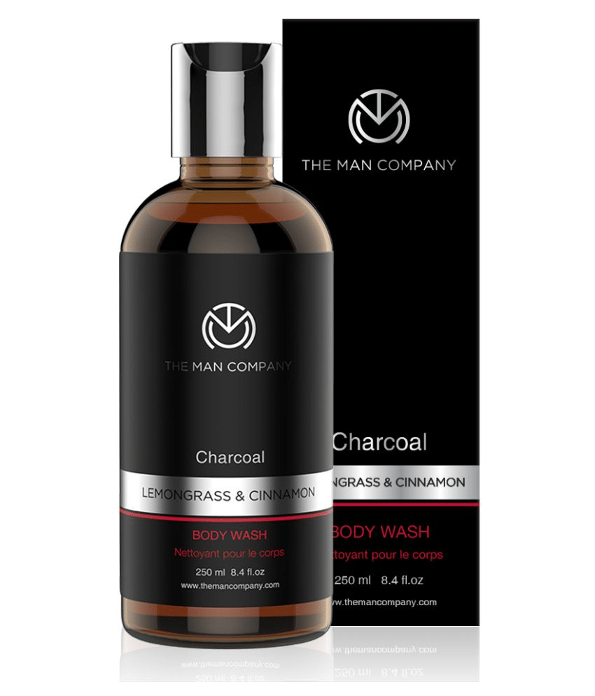 The Man Company Activated Charcoal Body Wash for Men with Lemongrass, Cinnamon, & Essential Oils - 250ml