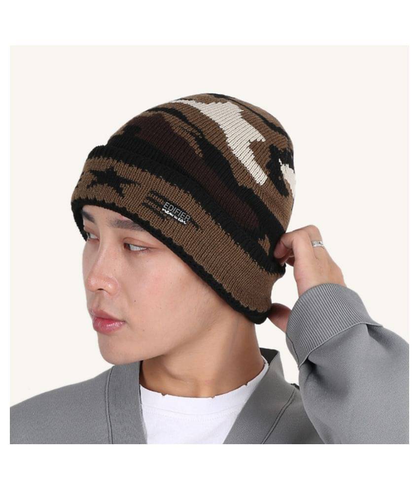     			Edifier Woollen Winter Cap for Men & Women (Pack of 1)
