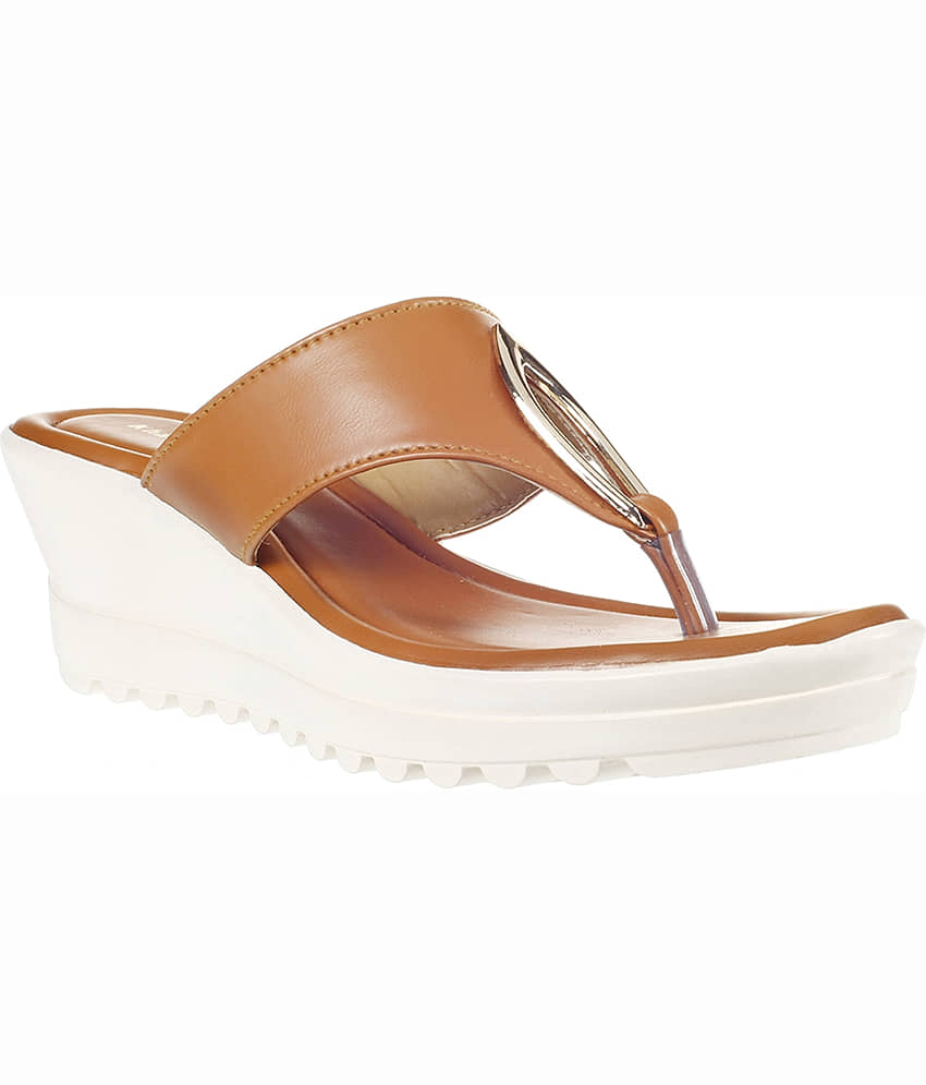KHADIM Tan Wedges Heels - Heels | Buy online on ZillyBuy