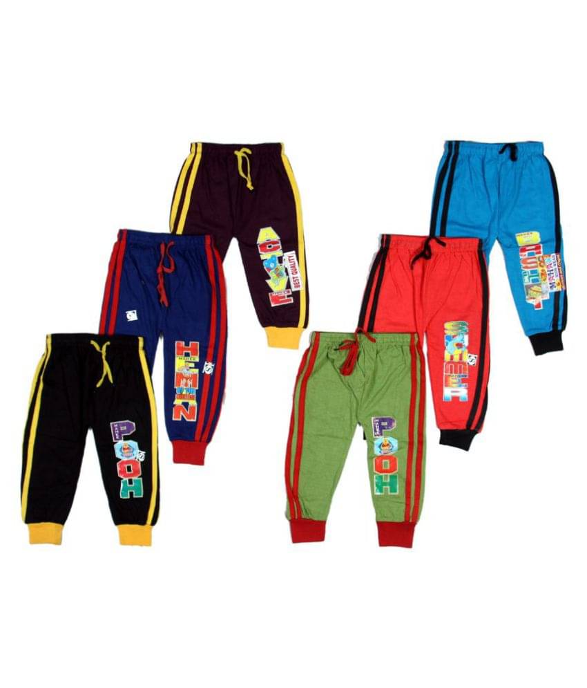     			MS GROUP OF COMPANY Pack of 6 Boys Cotton Trackpant ( Multi )