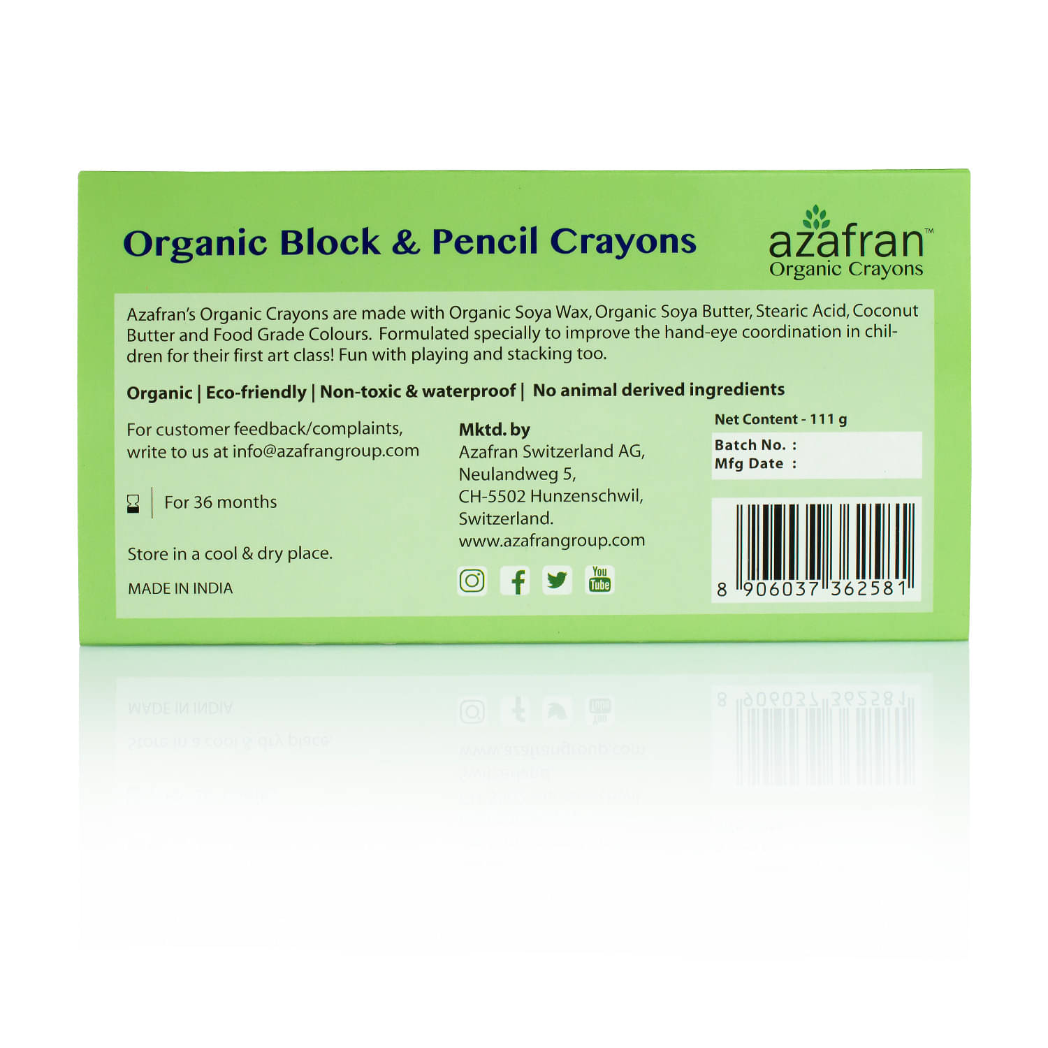     			Organic Block & Pencil Crayons (8 Blocks & 6 Pencils)