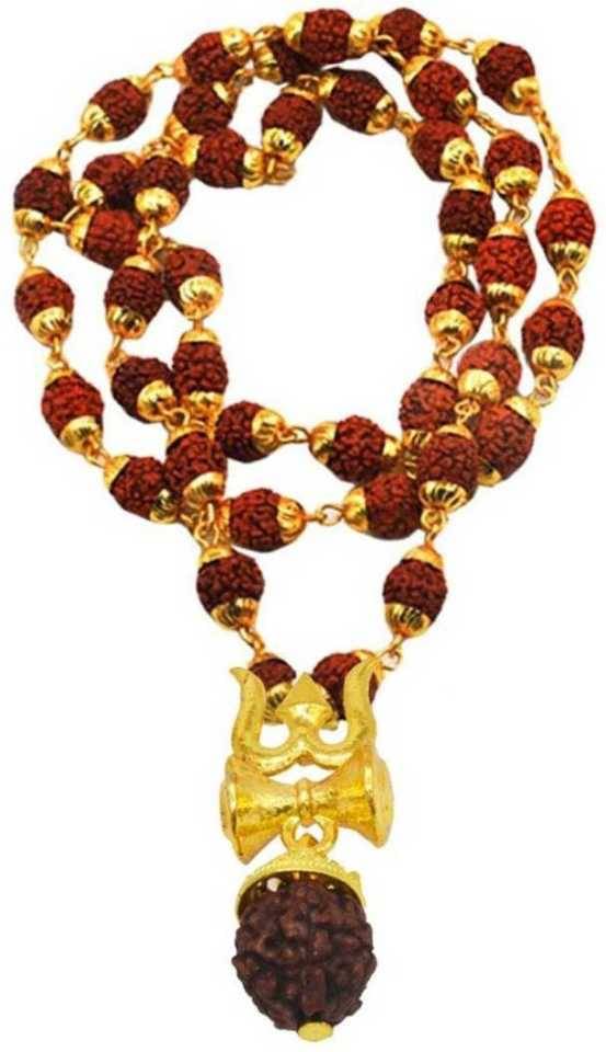 Astrodidi Lord Shiva Rudraksha Trishul Damru Pendant In Panchmukhi Copper Cap Mala Astrodidi Lord Shiva Rudraksha Trishul Damru Pendant In Panchmukhi Copper Cap Mala