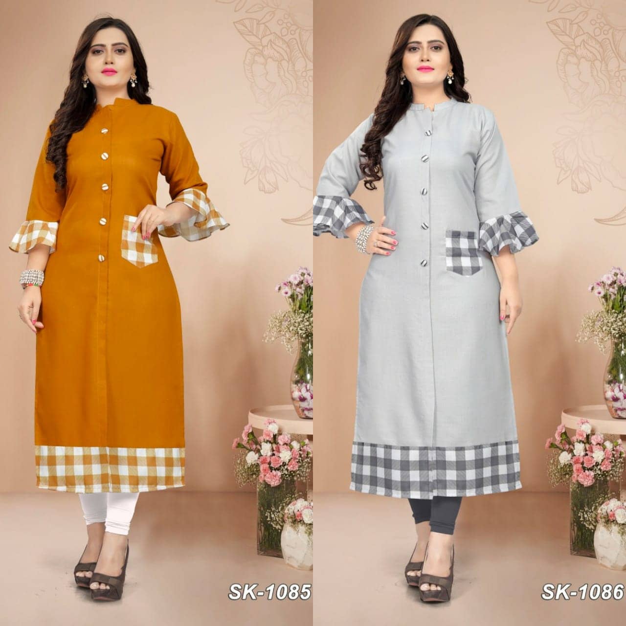 Lerkiza - Multicolor Cotton Women's Straight Kurti - Kurtis, Tunics | Buy online on ZillyBuy