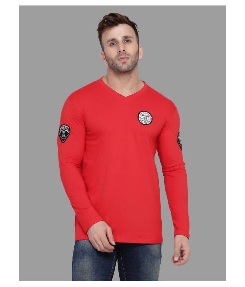 Tfurnish Cotton Blend Red Solids T-Shirt Tfurnish Cotton Blend Red Solids T-Shirt