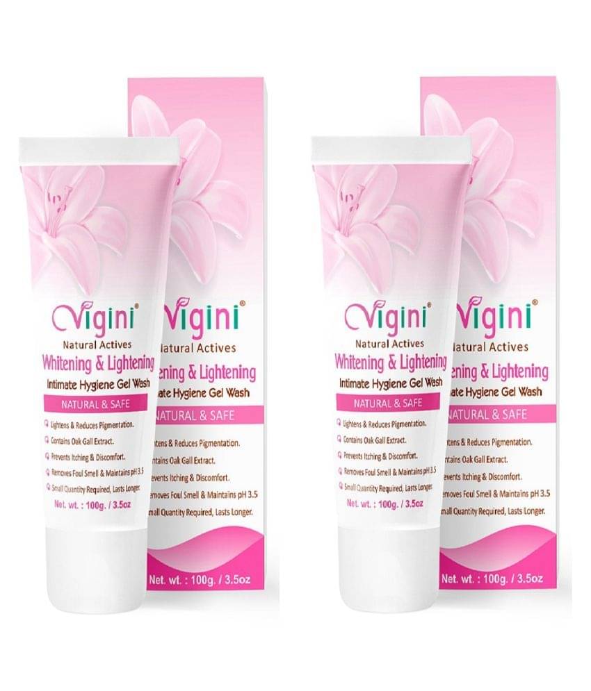     			Vigini 100% NaturalActives Lightening Vag-inal Hygiene Feminine wash Cleanser 100 mL Pack of 2