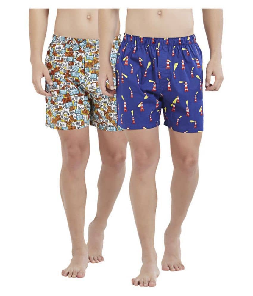 XYXX Pack of 2 Cotton Boxers For Men's ( Multi )
