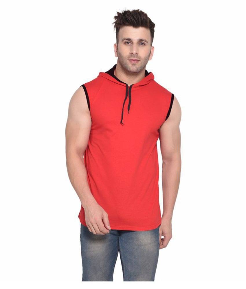 Tfurnish Cotton Blend Red Solids T-Shirt Tfurnish Cotton Blend Red Solids T-Shirt