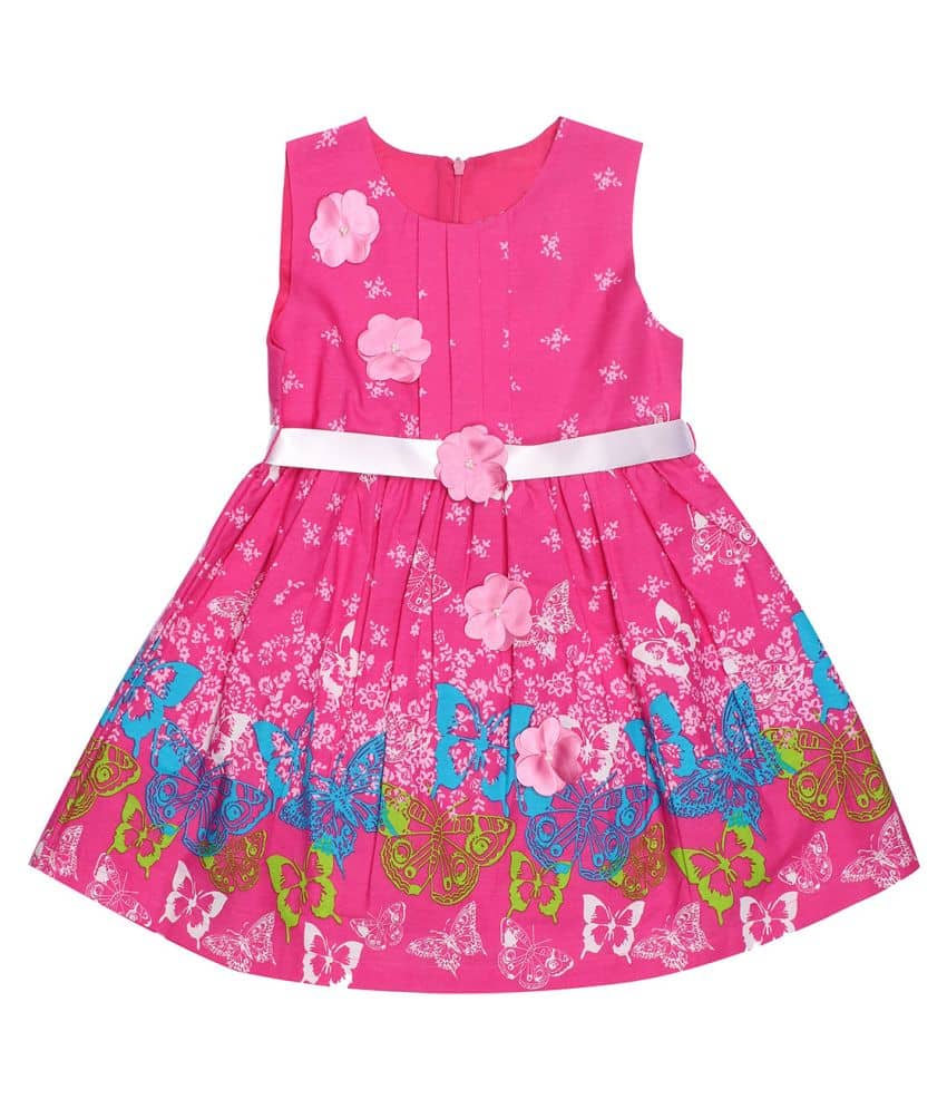 Babeezworld 100% Cotton A-line For Girls ( , Pink )