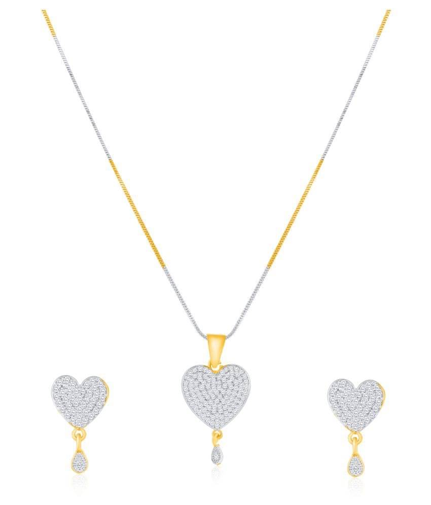     			Bhagya Lakshmi Women's Pride Traditional AD Stone Pendent With Earrings For Women