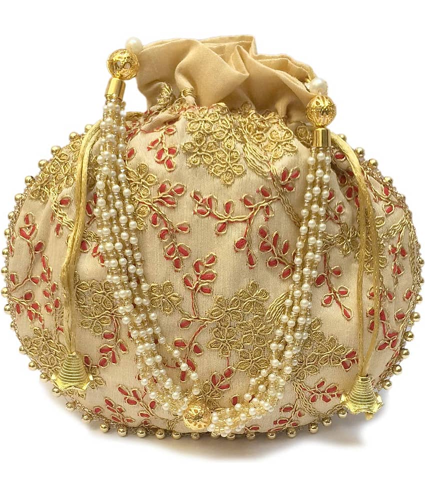 Bulbul Gold Silk Potli - Handbags | Buy online on ZillyBuy