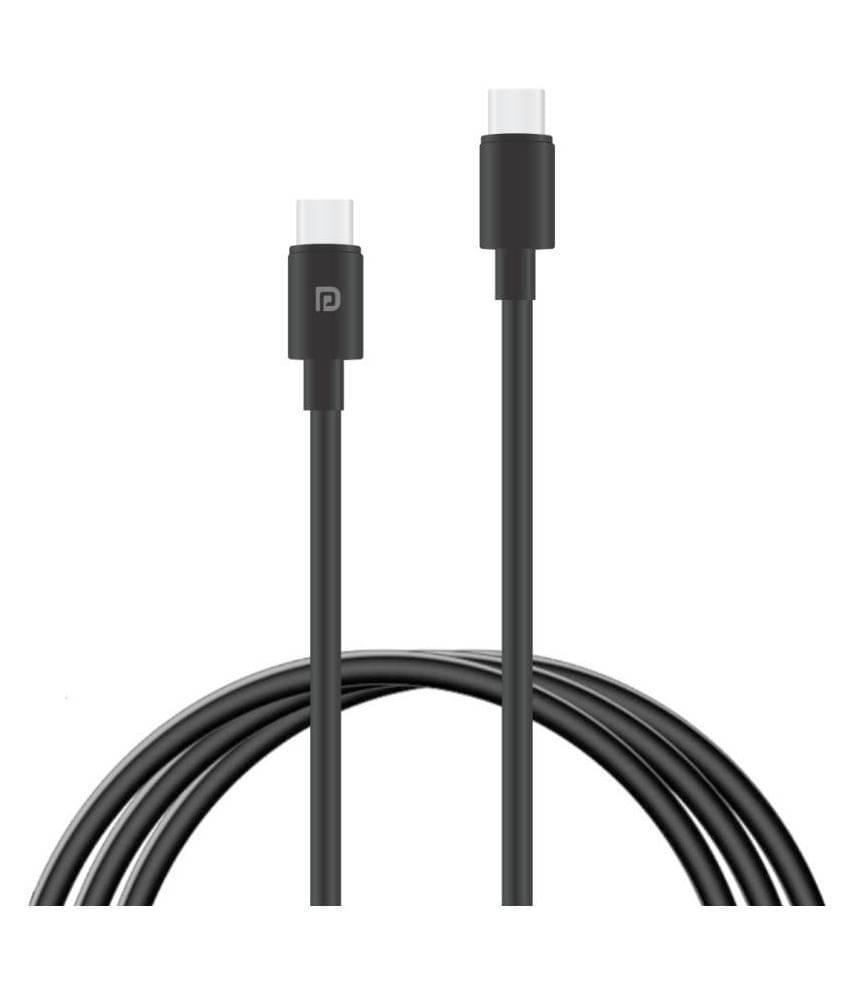     			Portronics Konnect Core C to Type-C Cable:1M Type-C to Type-C Cable ,Black (POR 1088)