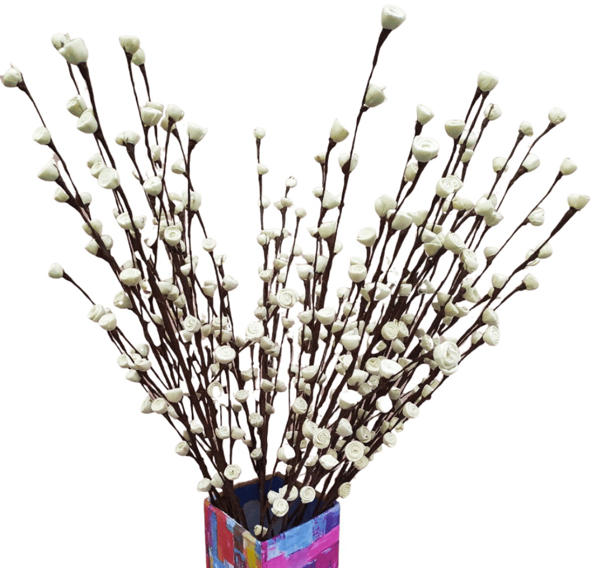 Fab n Style Rose White Artificial Flowers Bunch - Pack of 1