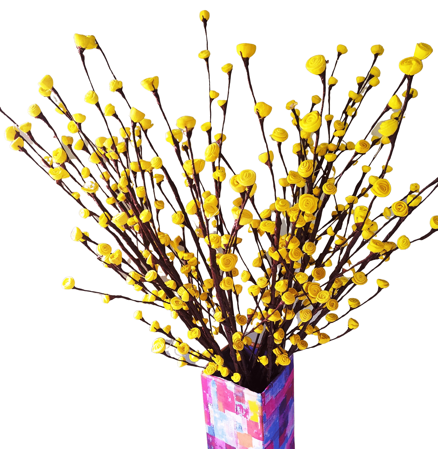 Fab n Style Rose Yellow Artificial Flowers Bunch - (16 Sticks) Fab n Style Rose Yellow Artificial Flowers Bunch - (16 Sticks)