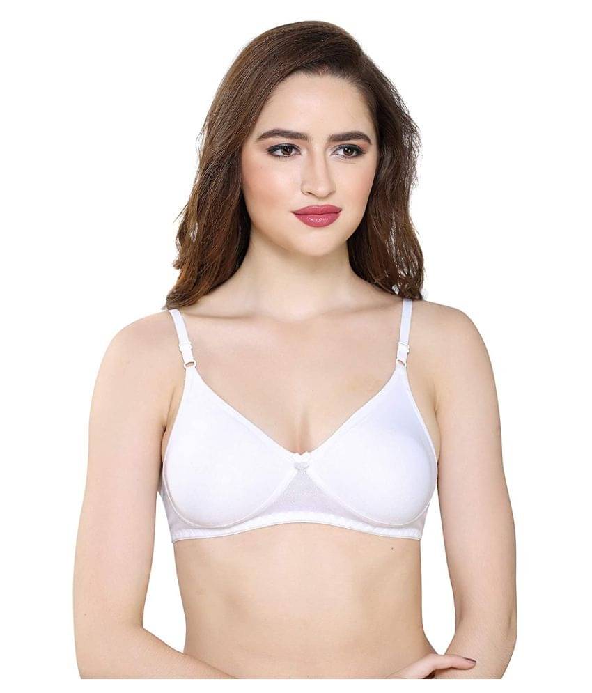 Skandas Trendz Cotton Lycra T-Shirt Bra - White Skandas Trendz Cotton Lycra T-Shirt Bra - White