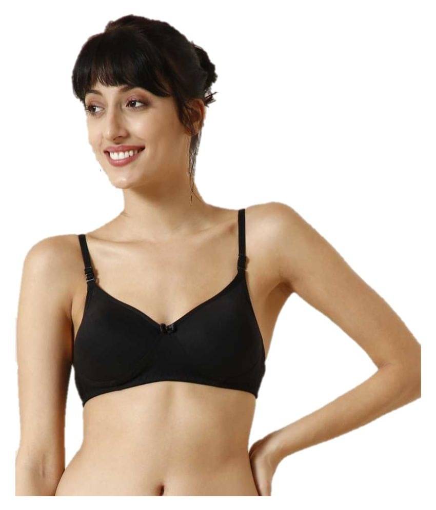 Skandas Trendz Cotton Lycra T-Shirt Bra - Black Skandas Trendz Cotton Lycra T-Shirt Bra - Black