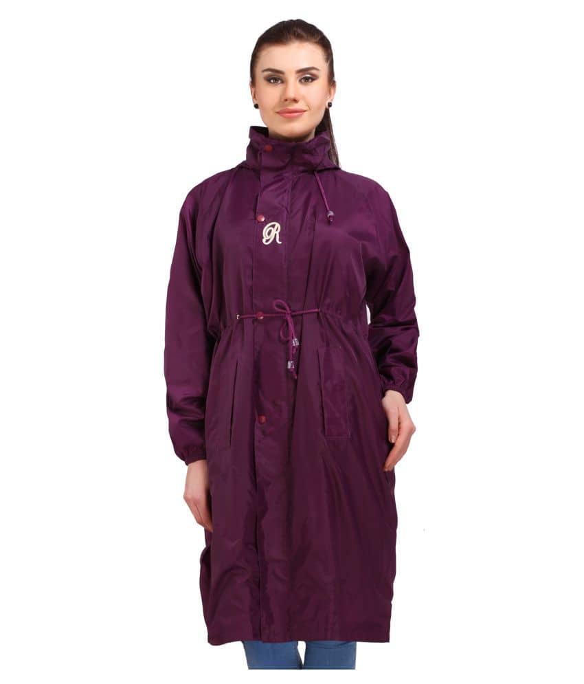 Goodluck Polyester Long Raincoat - Purple
