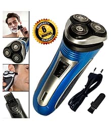Professional 2in1 Men's 2 Heads 3D Chargeable Waterproof Beard Mustache Triple Blade Rotary Shaver ( Multicolour )