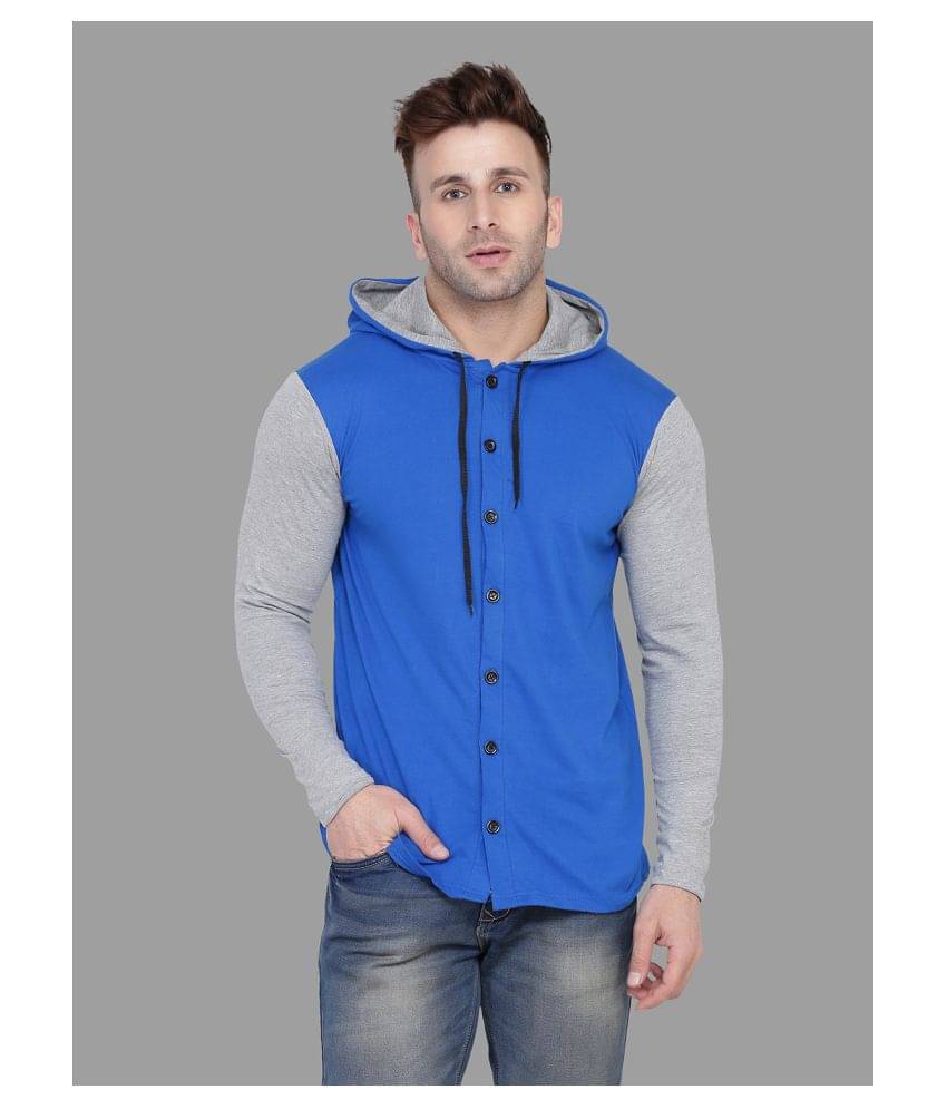     			Tfurnish Cotton Blend Blue Shirt