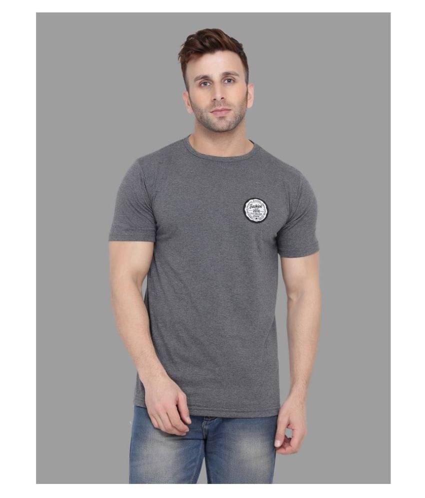 Tfurnish Cotton Blend Grey Solids T-Shirt Tfurnish Cotton Blend Grey Solids T-Shirt