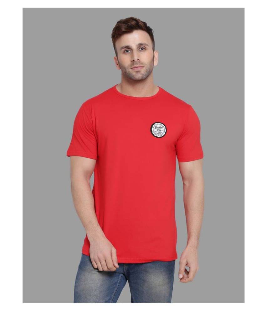 Tfurnish Cotton Blend Red Solids T-Shirt Tfurnish Cotton Blend Red Solids T-Shirt