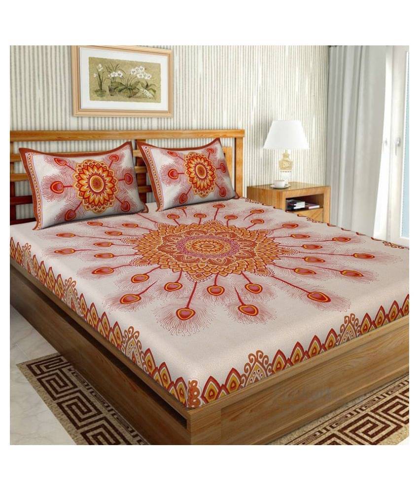     			Uniqchoice Cotton Queen Bedsheet ( Brown )