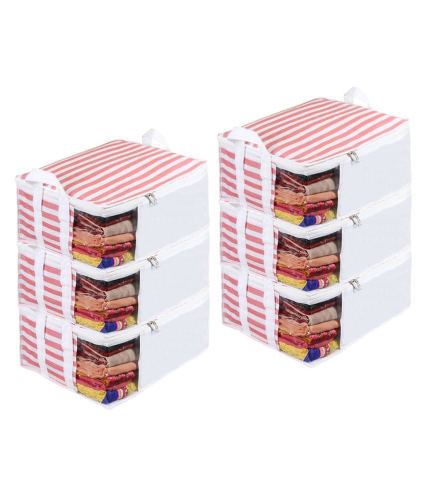     			PrettyKrafts™ Presents Non Woven Saree Cover Storage Bags for Clothes with primum Quality Combo Offer Saree Organizer for Wardrobe/Organizers for Clothes/Organizers for Wardrobe Pack of 6 -