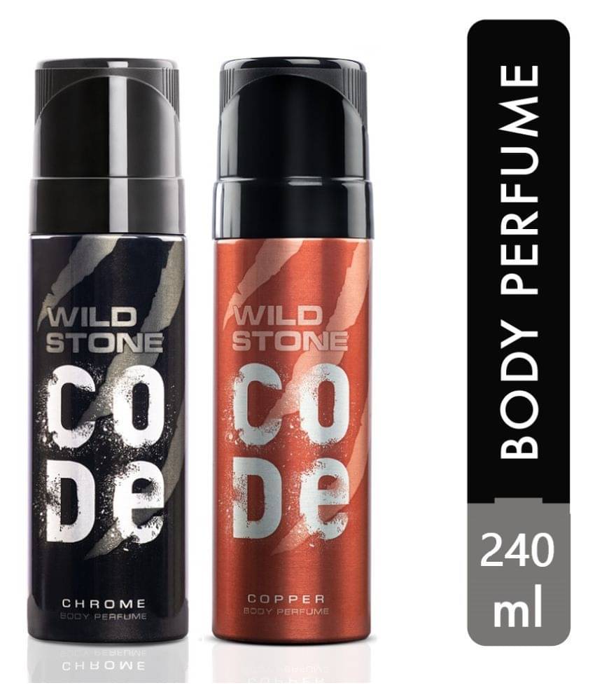     			Wild Stone CODE Copper & Chrome Body Perfume for Men 120ml each, Pack of 2