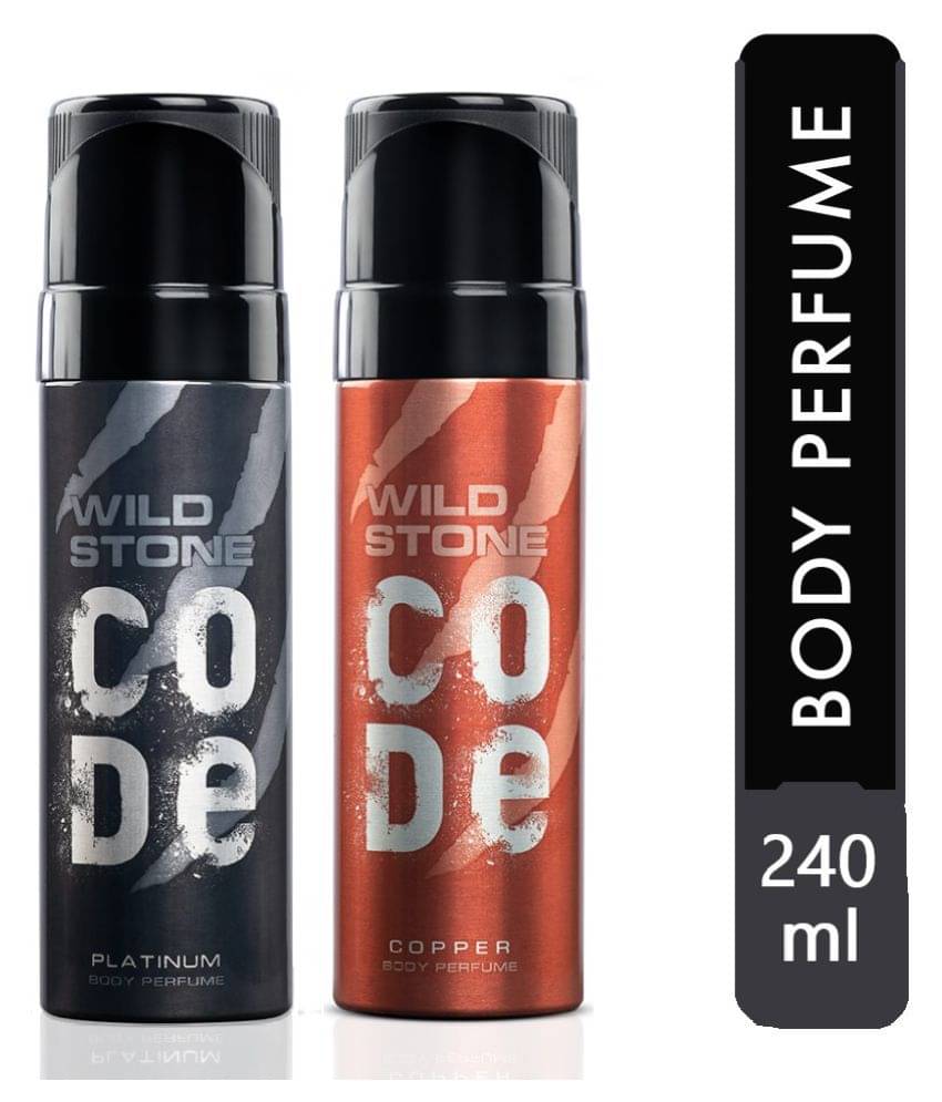     			Wild Stone Code Copper & Platinum Body Perfume For Men (240 ml, Pack of 2)