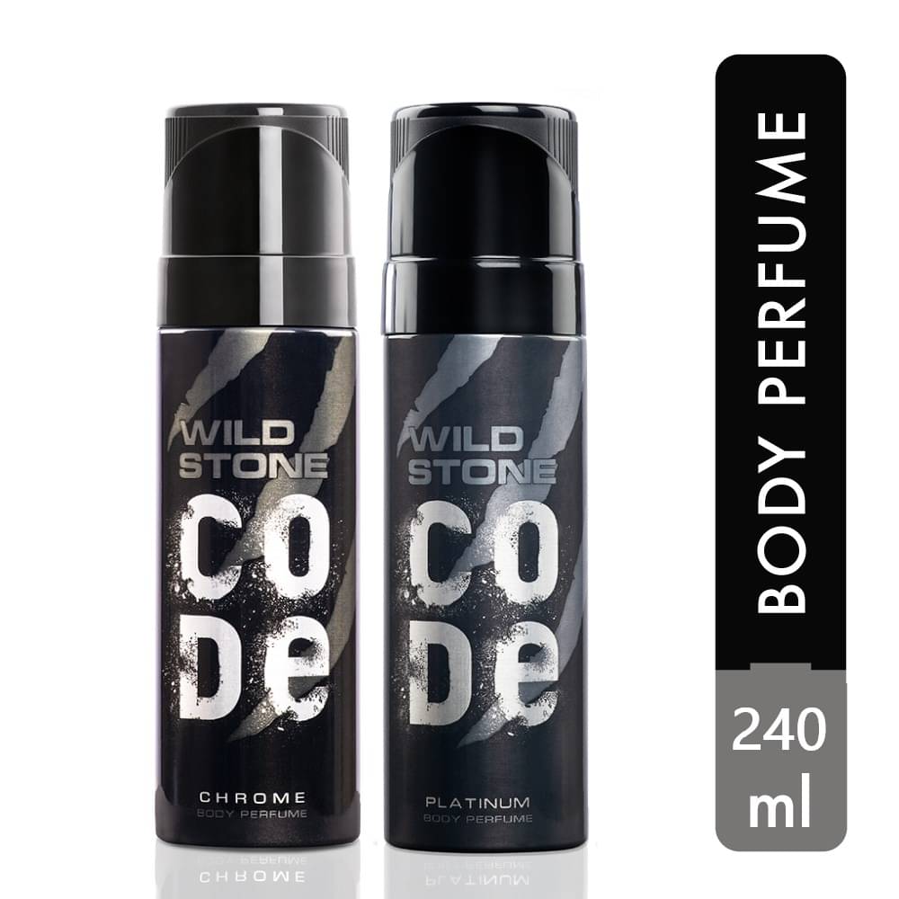     			Wild Stone Code Chrome & Platinum Deodorant Spray - For Men (240 ml, Pack of 2)