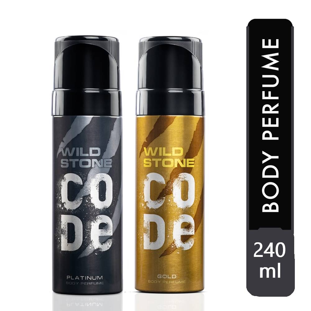     			Wild Stone Code Platinum & Gold Deodorant Spray - For Men (240 ml, Pack of 2)