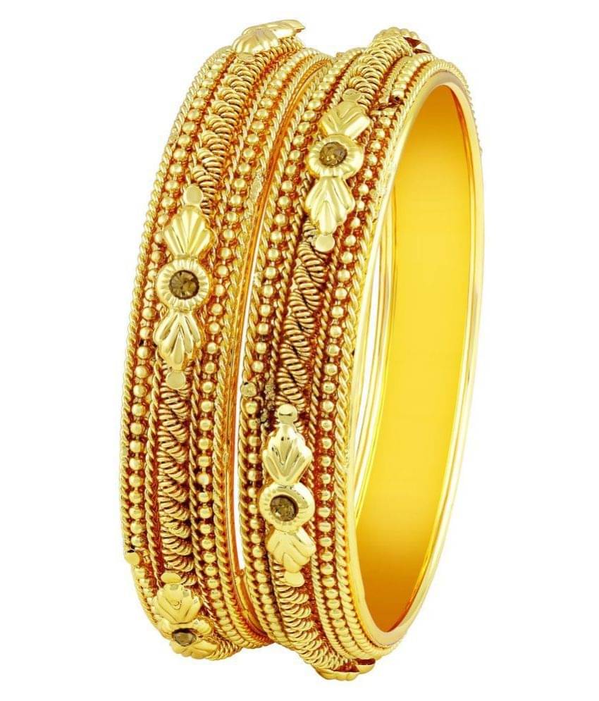 Asmitta Marvellous Traditional Gold Plated Lct Stone Bangles For Women Asmitta Marvellous Traditional Gold Plated Lct Stone Bangles For Women