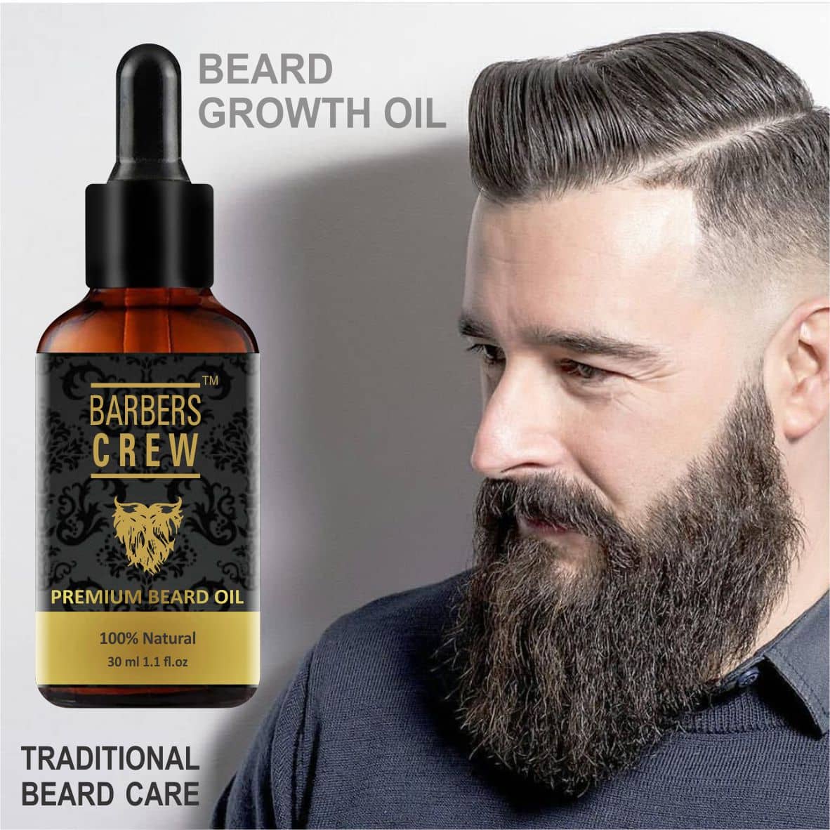 Barbers Crew - 30mL Growth Increasing Beard Oil (Pack of 1) - Beard Care and Tools | Buy online on ZillyBuy