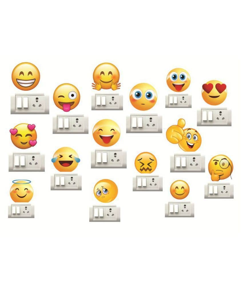 Decor Villa smiley Funny Sticker ( 30 x 30 cms )