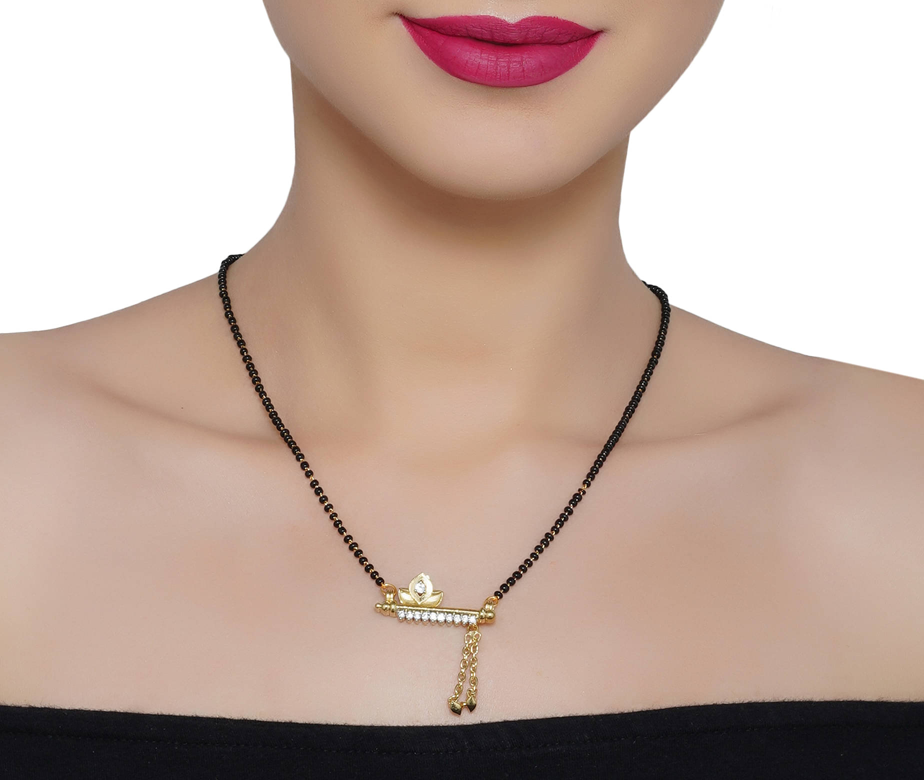 Darshini Designs Krishna Bansuri Inspired AD Mangalsutra For Women with 18 inches length chain Darshini Designs Krishna Bansuri Inspired AD Mangalsutra For Women with 18 inches length chain