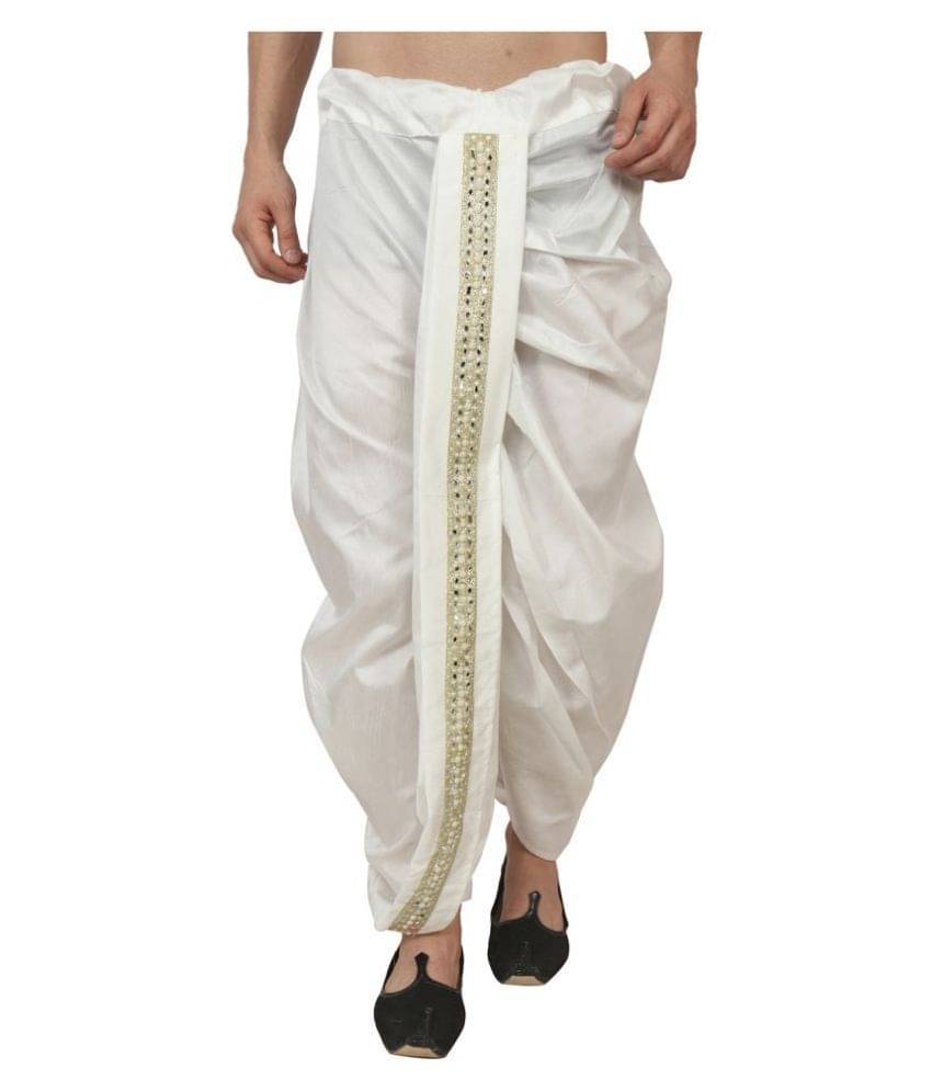 GN hub Silk Men's Dhoti Off-White ( Pack of 1 ) GN hub Silk Men's Dhoti Off-White ( Pack of 1 )