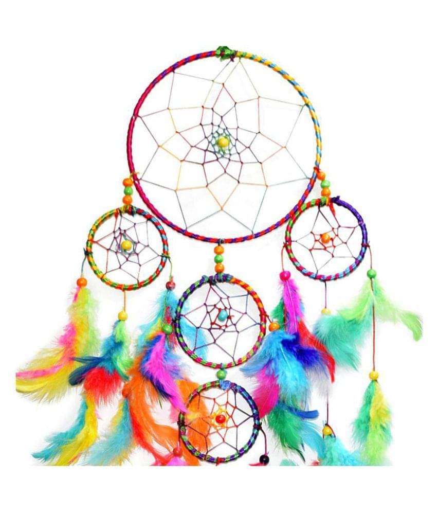     			nitin collection Feather Multicolour Dream Catcher - Pack of 1 ( X cms )