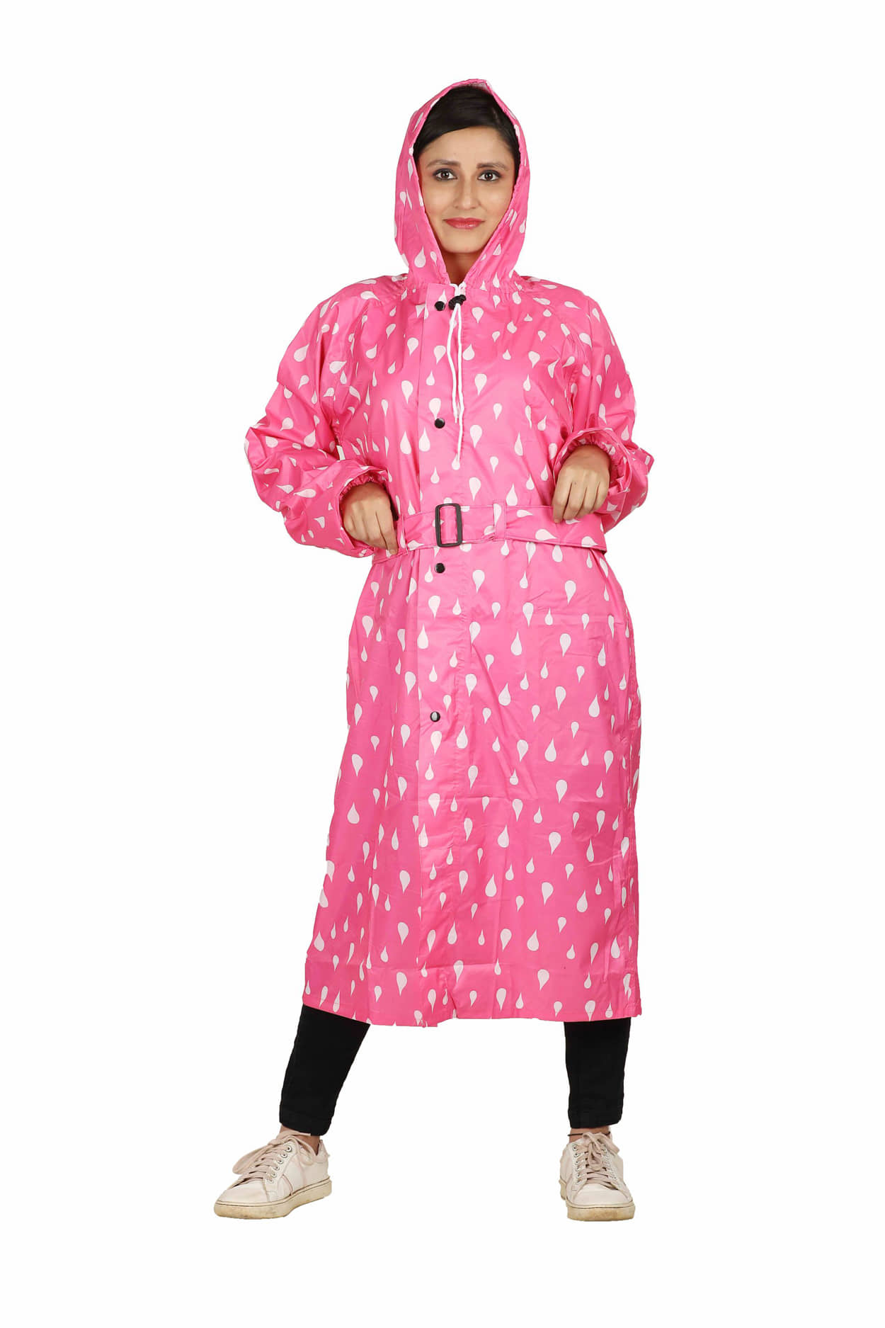 Goodluck Polyester Long Raincoat - Pink