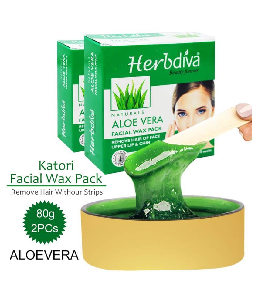 Herbdiva Katori Facial Wax Aloe Vera Hot Wax 80 g Pack of 2