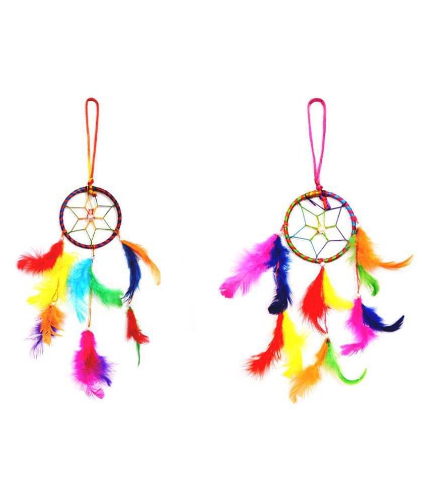 Takshila Gems Feather Multicolour Dream Catcher - Pack of 2 ( 30 X 7 cms ) Takshila Gems Feather Multicolour Dream Catcher - Pack of 2 ( 30 X 7 cms )