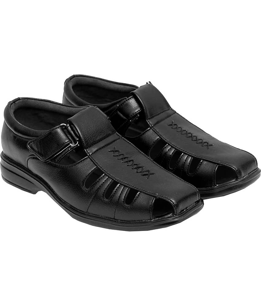 Buckle Khadim Leather Chappal KHADIM British Walkers Black Leather