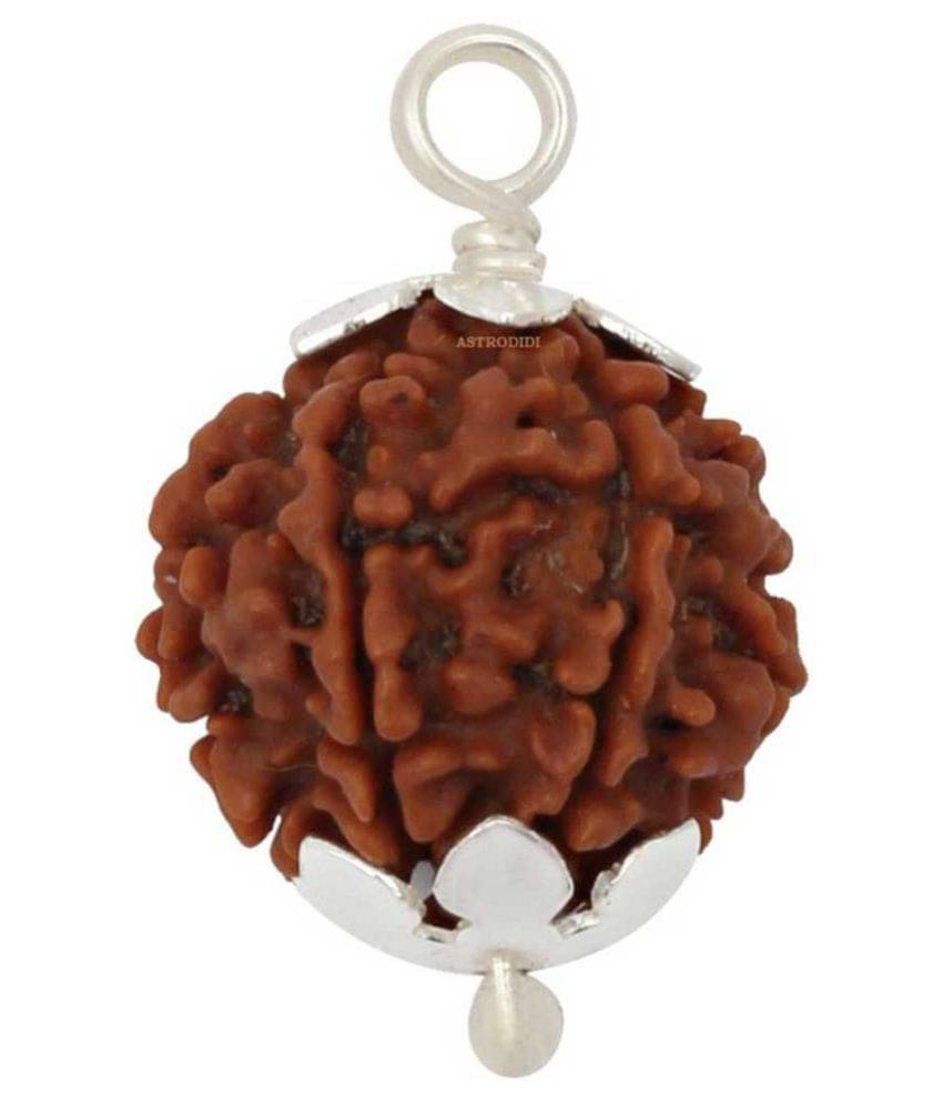     			Astrodidi5 Mukhi Rudraksha Silver Pendant With Lab Certificate