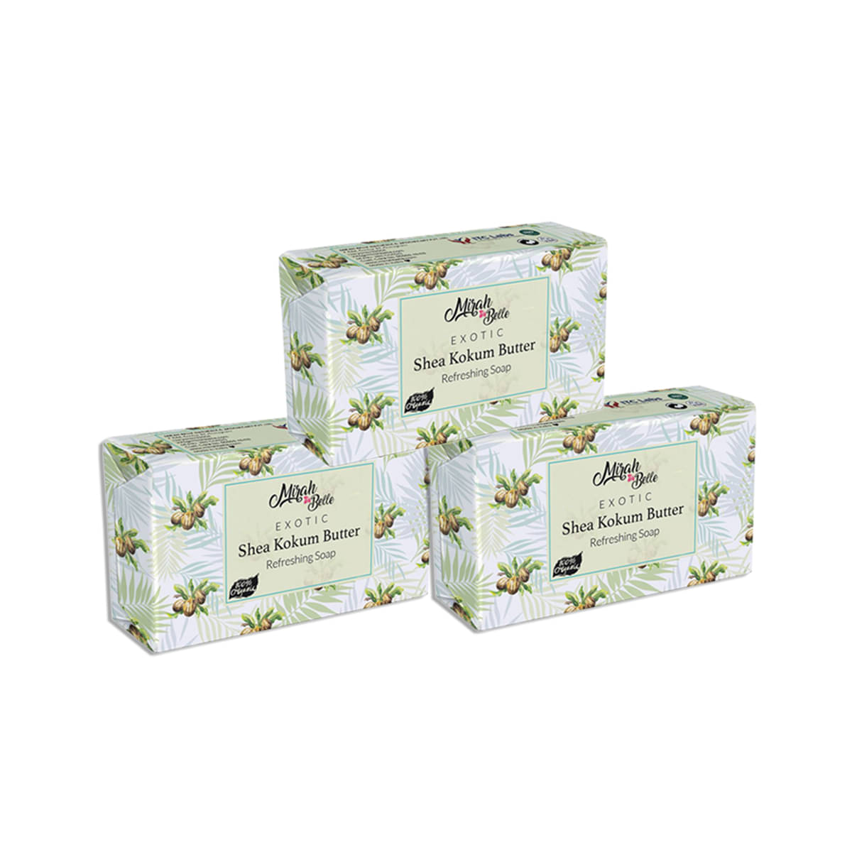 Mirah Belle - Organic Shea Kokum Butter Soap Bar 125gm(Pack of 3) -For Dry & Sensitive Skin- Handmade Soap 375gm Mirah Belle - Organic Shea Kokum Butter Soap Bar 125gm(Pack of 3) -For Dry & Sensitive Skin- Handmade Soap 375gm