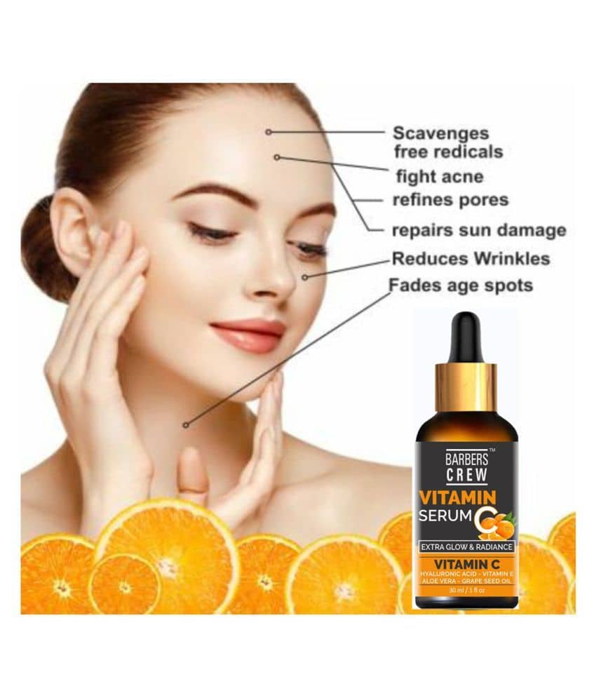 Barbers Crew Vitamin C Serum - Skin Whitening & Anti Ageing Face Serum 30 mL