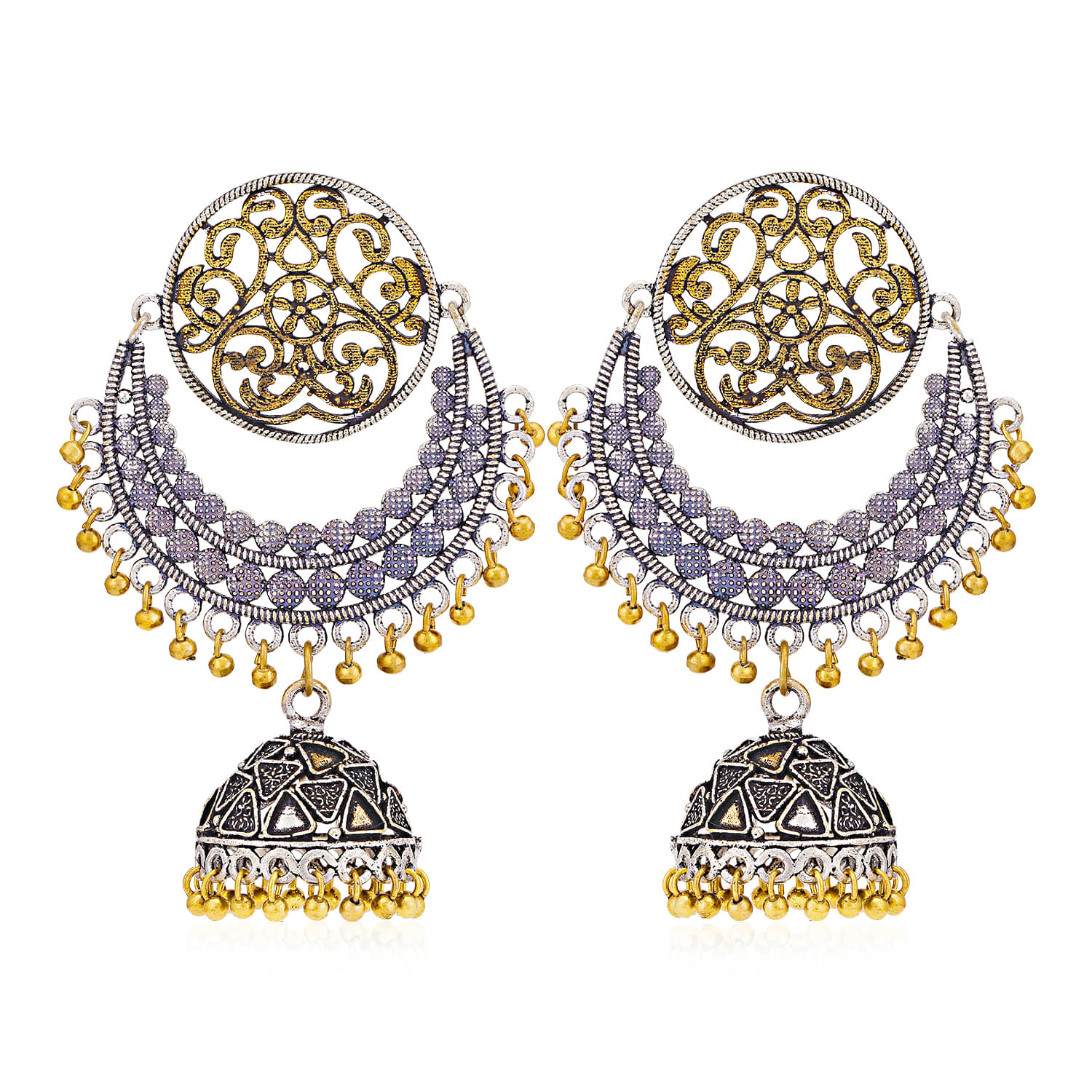     			Sukkhi Charming Oxidised Chandelier Earring for Women