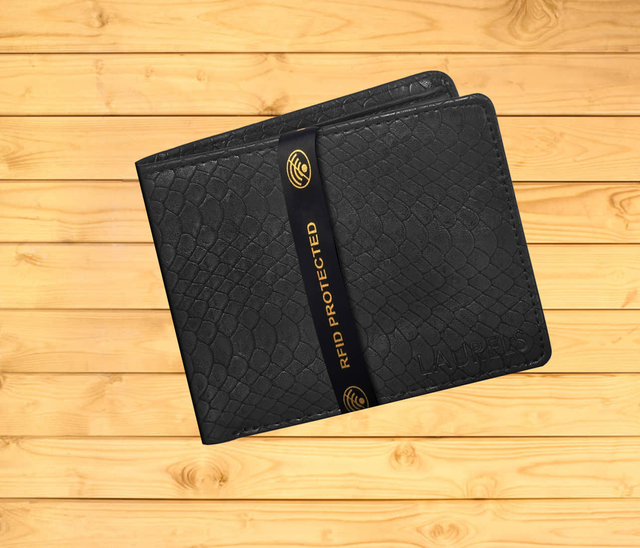 Laurels Faux Leather Black Fashion Regular Wallet - Handbags | Buy online on ZillyBuy
